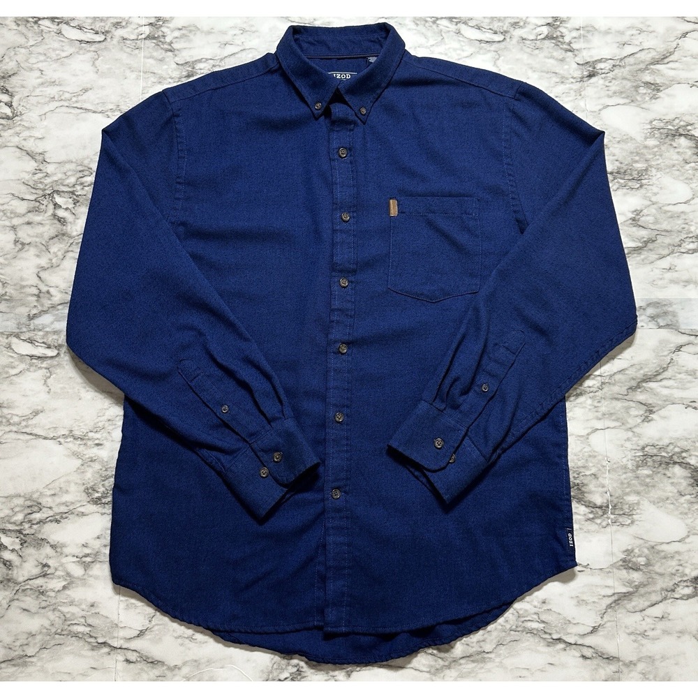 IZOD‎ Men's Shirt Size L Blue Button Down Long Sleeve Pocket